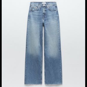 Zara extra long flared jeans with a frayed bottom